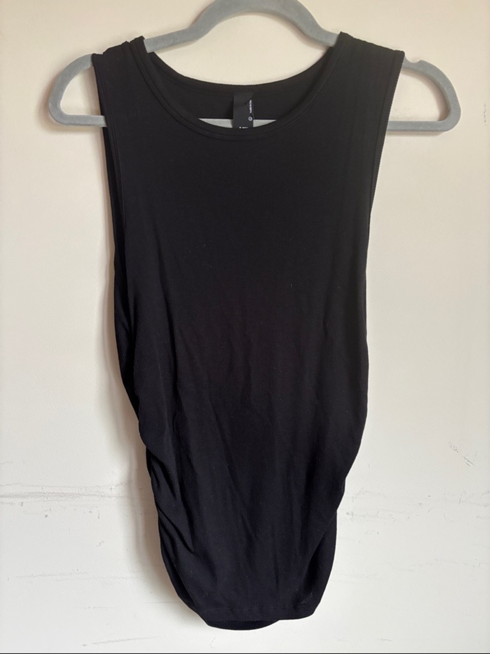 bobi Black Ribbed Sleeveless Tank Top